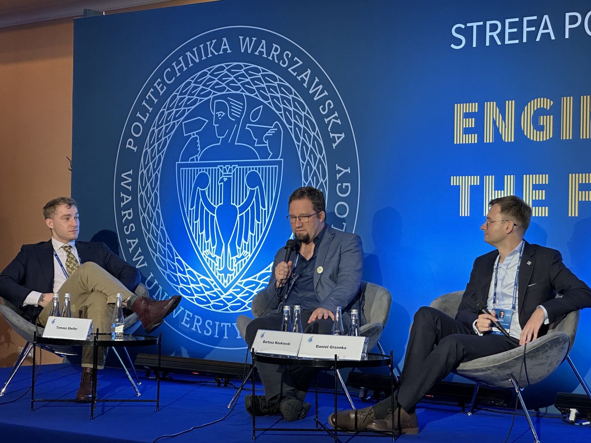 Tomasz Steifer, Bartosz Naskręcki and Daniel Grzonka on the panel on AI agents