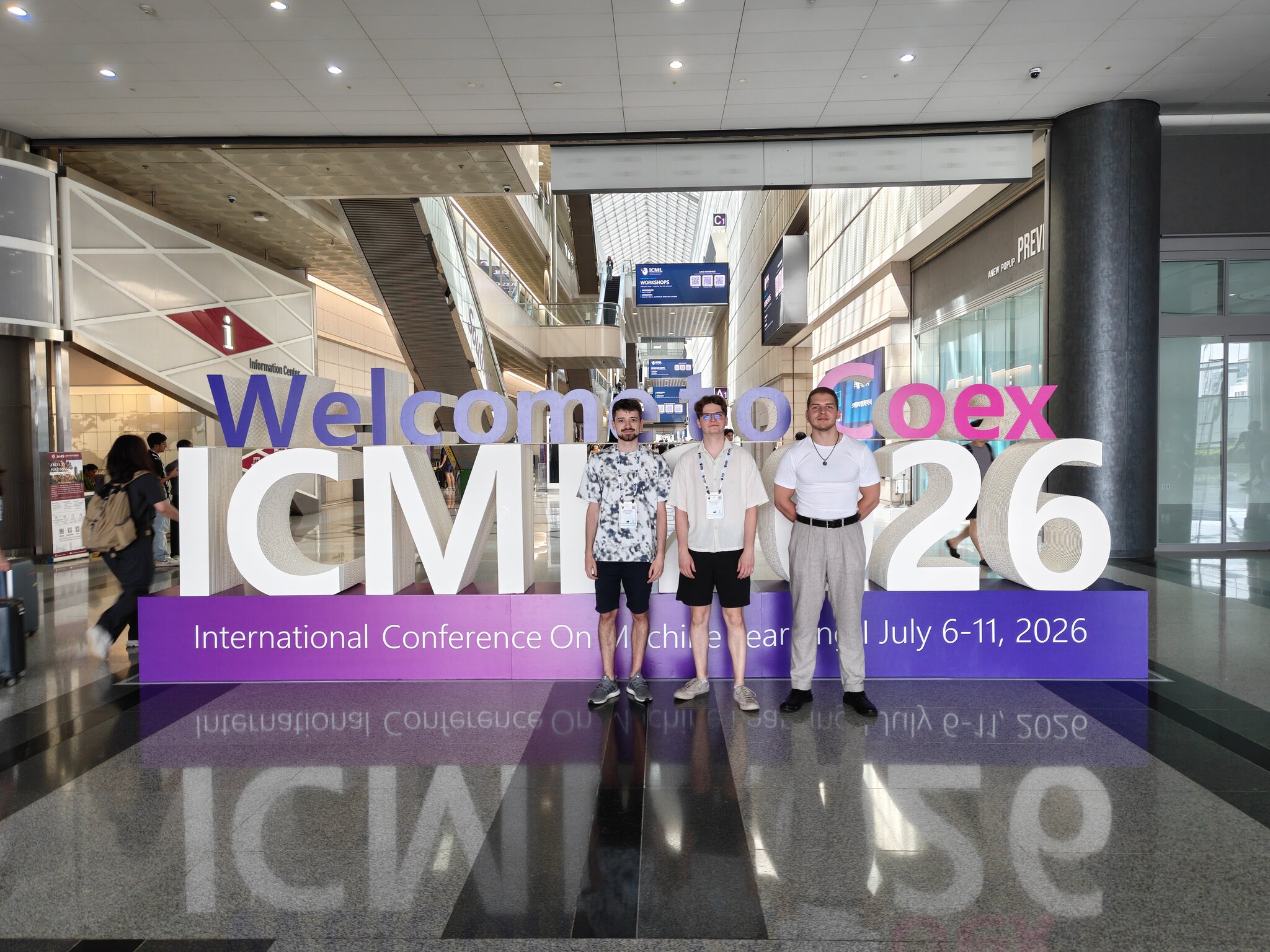CCAI researchers at the ICML 2026 lettering in the COEX centre