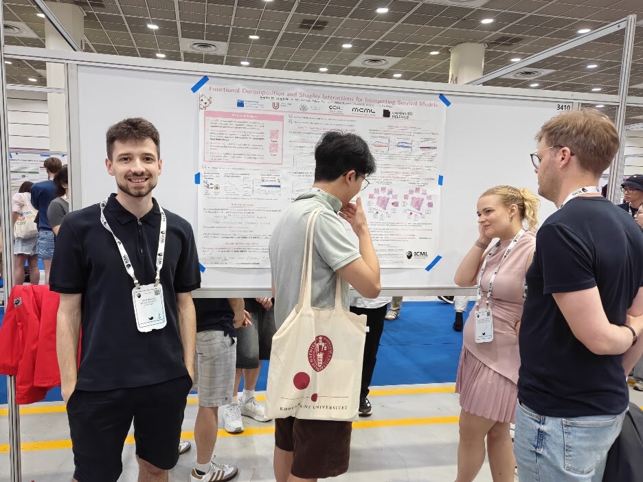 Hubert Baniecki at the survival models poster at ICML 2026